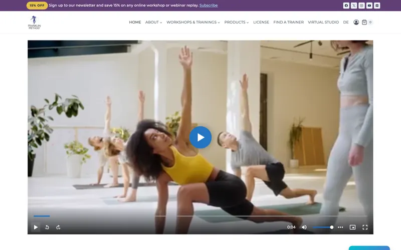 Franklin Method: Learning platform, desktop view