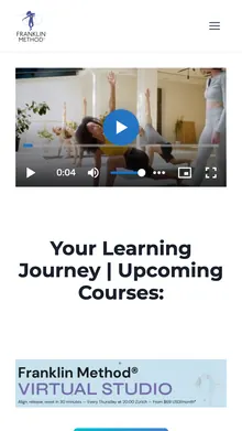 Franklin Method: Learning platform, mobile view