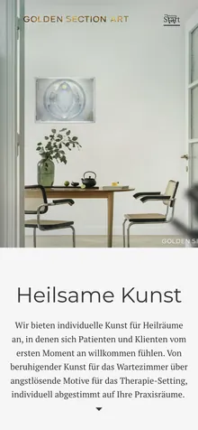 Golden Section Art: E-commerce, mobile view